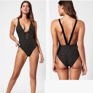 Onia black Galaxy gold dot one piece swimsuit size M